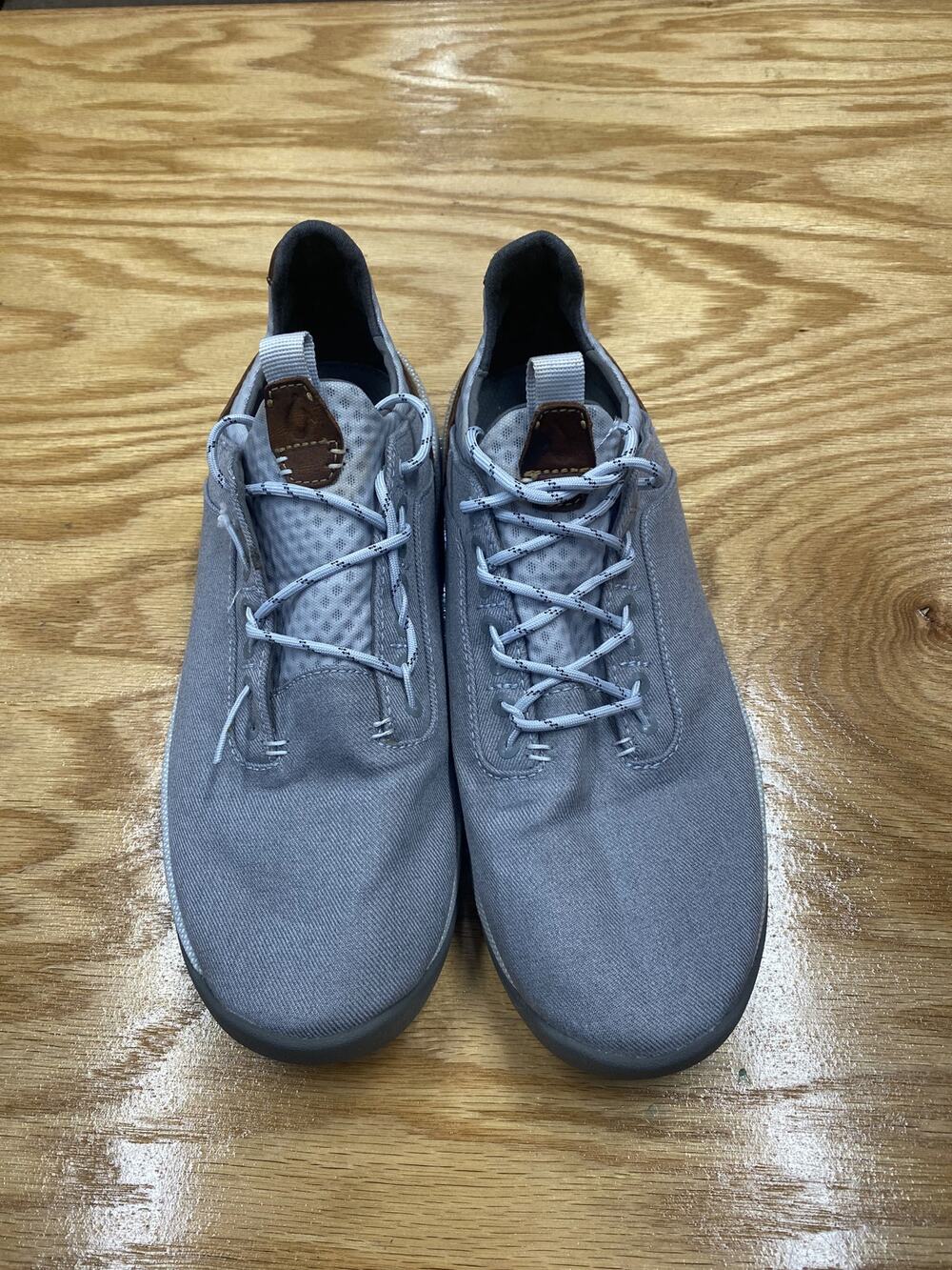 Olukai Nanea Li Men's 10 Gray Canvas Lace Up Low Top Athletic Casual Sneakers